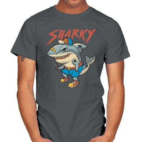 Sharky Boy - Mens T-Shirts RIPT Apparel Small / Charcoal