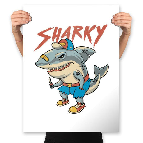 Sharky Boy - Prints Posters RIPT Apparel 18x24 / White