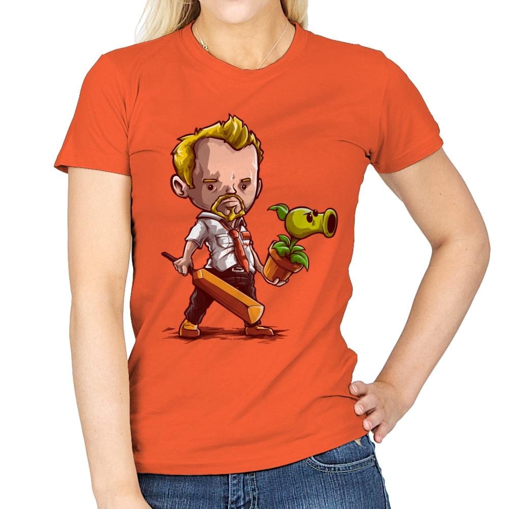 Shaun vs Zombies - Art Attack - Womens T-Shirts RIPT Apparel Small / Orange