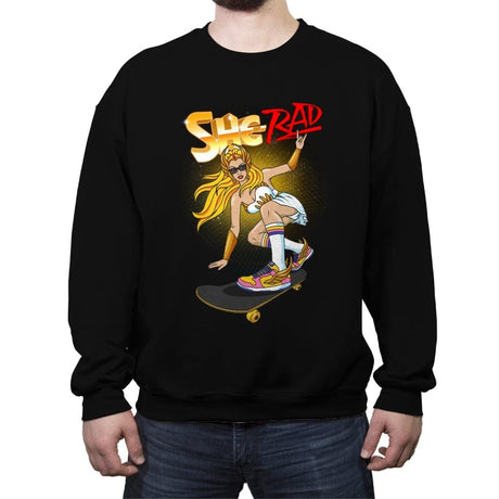 She Rad - Crew Neck Sweatshirt Crew Neck Sweatshirt RIPT Apparel Small / Black