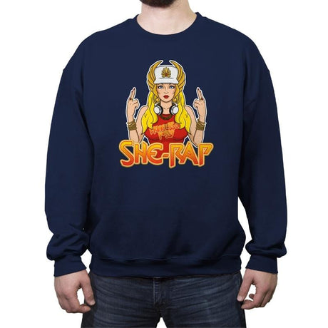 SHE-RAP - Crew Neck Sweatshirt Crew Neck Sweatshirt RIPT Apparel Small / Navy