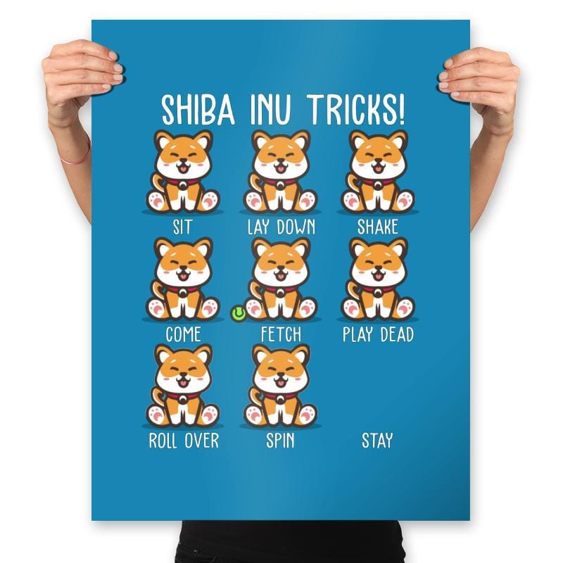 Shiba Inu Tricks - Prints Posters RIPT Apparel 18x24 / Sapphire