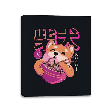 Shiba Noodles - Canvas Wraps Canvas Wraps RIPT Apparel 11x14 / Black