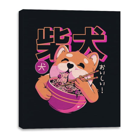 Shiba Noodles - Canvas Wraps Canvas Wraps RIPT Apparel 16x20 / Black