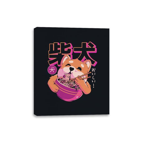 Shiba Noodles - Canvas Wraps Canvas Wraps RIPT Apparel 8x10 / Black