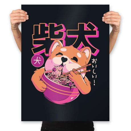 Shiba Noodles - Prints Posters RIPT Apparel 18x24 / Black