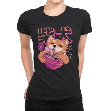 Shiba Noodles - Womens Premium T-Shirts RIPT Apparel Small / Black