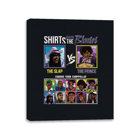 Shirts vs The Blouses - Retro Fighter Series - Canvas Wraps Canvas Wraps RIPT Apparel 11x14 / Black