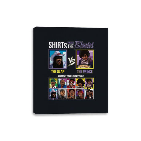 Shirts vs The Blouses - Retro Fighter Series - Canvas Wraps Canvas Wraps RIPT Apparel 8x10 / Black