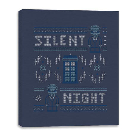 Silent Night - Ugly Holiday - Canvas Wraps Canvas Wraps RIPT Apparel 16x20 / Navy