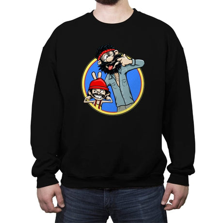 Silly Stoney Faces - Crew Neck Sweatshirt Crew Neck Sweatshirt RIPT Apparel Small / Black