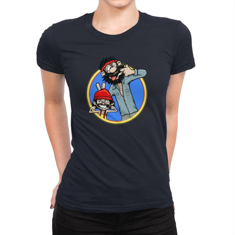 Silly Stoney Faces - Womens Premium T-Shirts RIPT Apparel Small / Midnight Navy