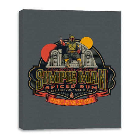 Simple Man Spiced Rum - Canvas Wraps Canvas Wraps RIPT Apparel 16x20 / Charcoal