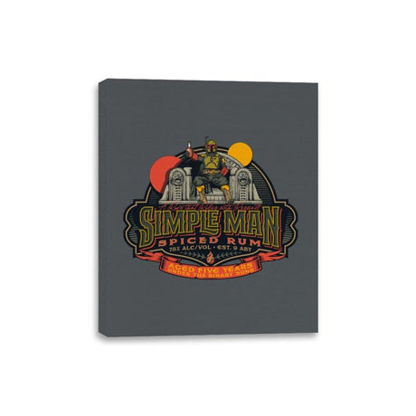 Simple Man Spiced Rum - Canvas Wraps Canvas Wraps RIPT Apparel 8x10 / Charcoal