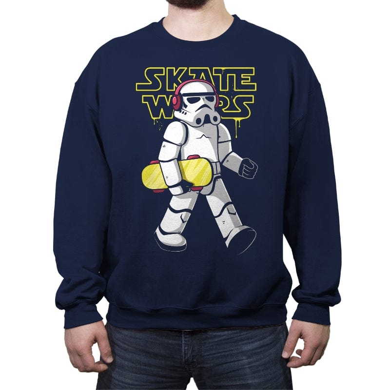 Skate Wars - Crew Neck Sweatshirt Crew Neck Sweatshirt RIPT Apparel Small / Navy