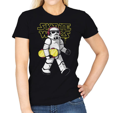 Skate Wars - Womens T-Shirts RIPT Apparel Small / Black