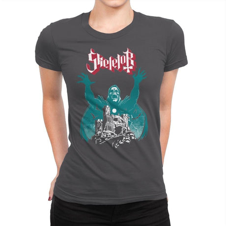 Skeleton Rock - Womens Premium T-Shirts RIPT Apparel Small / Heavy Metal