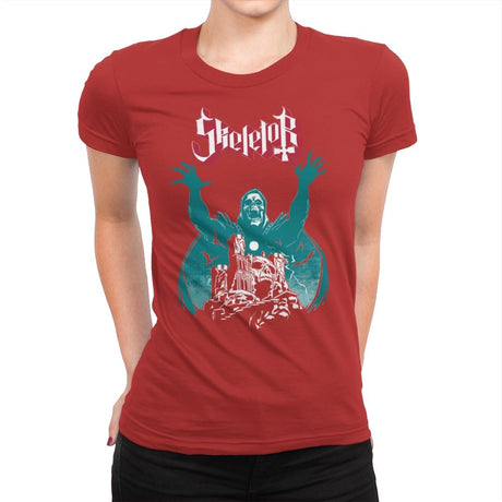 Skeleton Rock - Womens Premium T-Shirts RIPT Apparel Small / Red