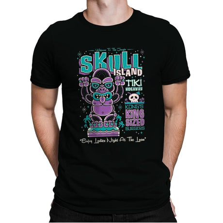 Skull Island Tiki Hideaway - Mens Premium T-Shirts RIPT Apparel Small / Black