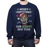 Slappy New Year! - Ugly Holiday - Crew Neck Sweatshirt Crew Neck Sweatshirt RIPT Apparel