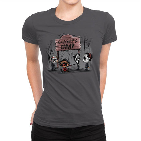 Slasher Camp - Womens Premium T-Shirts RIPT Apparel Small / Heavy Metal