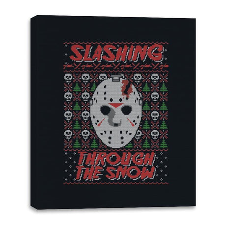 Slashing Through The Snow - Canvas Wraps Canvas Wraps RIPT Apparel 16x20 / Black