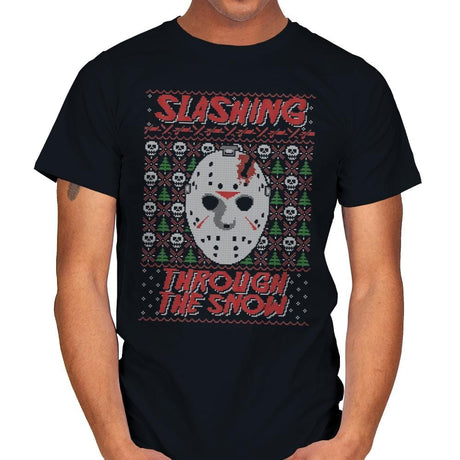 Slashing Through The Snow - Mens T-Shirts RIPT Apparel Small / Black