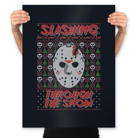 Slashing Through The Snow - Prints Posters RIPT Apparel 18x24 / Black