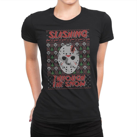 Slashing Through The Snow - Womens Premium T-Shirts RIPT Apparel Small / Black