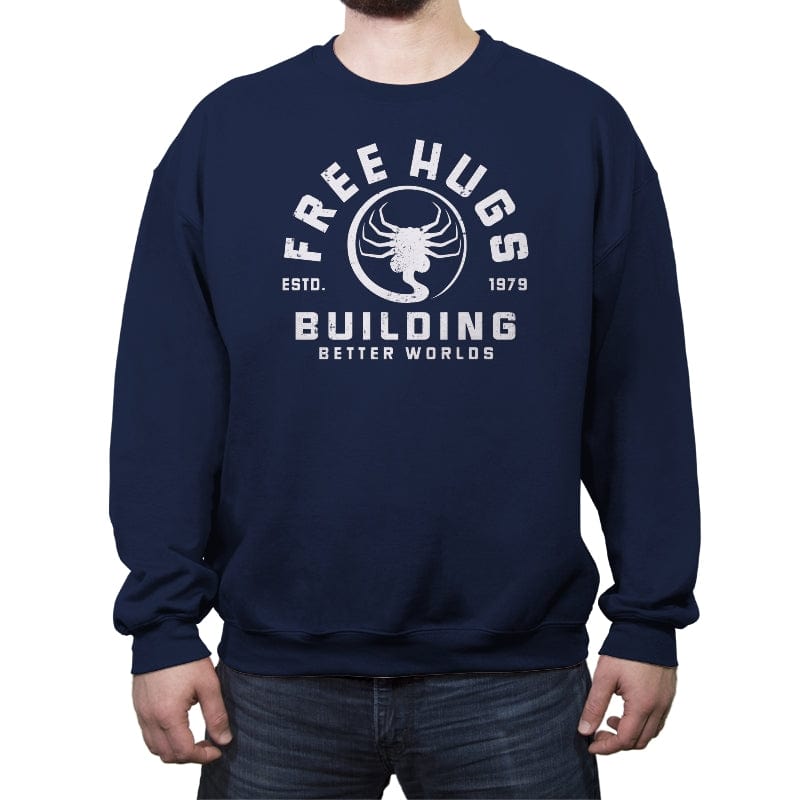 Slobbery Hug - Crew Neck Sweatshirt Crew Neck Sweatshirt RIPT Apparel Small / Navy