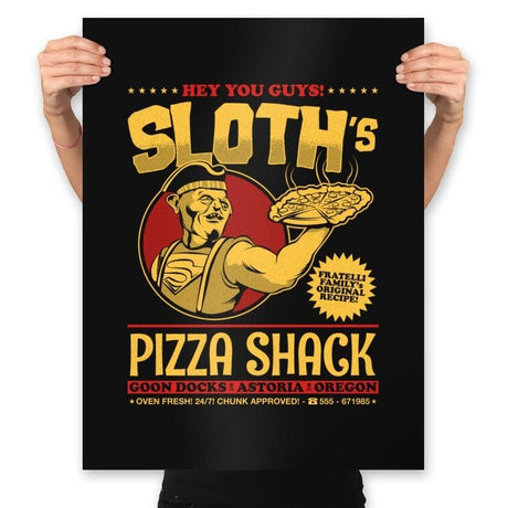 Sloth's Pizza Shack - Prints Posters RIPT Apparel 18x24 / Black