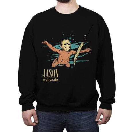 Smells Like Crystal Lake - Crew Neck Sweatshirt Crew Neck Sweatshirt RIPT Apparel Small / Black