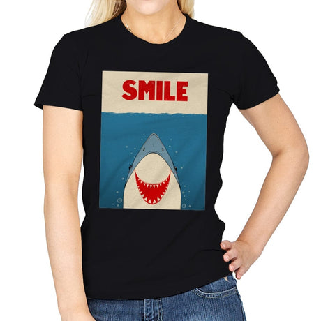 Smile - Womens T-Shirts RIPT Apparel Small / Black