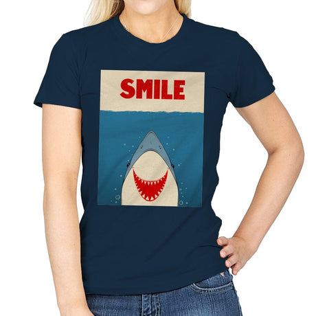 Smile - Womens T-Shirts RIPT Apparel Small / Navy