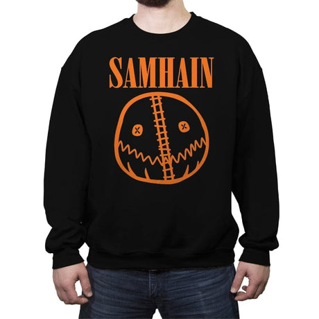 Smiley Sam - Crew Neck Sweatshirt Crew Neck Sweatshirt RIPT Apparel Small / Black