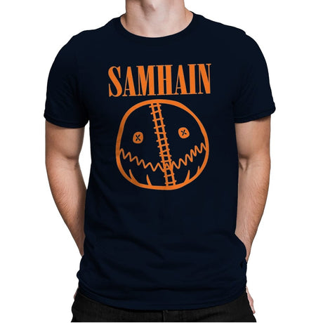 Smiley Sam - Mens Premium T-Shirts RIPT Apparel Small / Midnight Navy