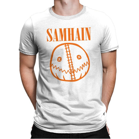 Smiley Sam - Mens Premium T-Shirts RIPT Apparel Small / White