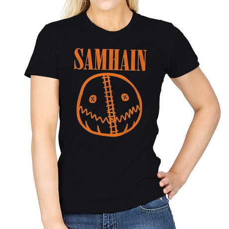 Smiley Sam - Womens T-Shirts RIPT Apparel Small / Black