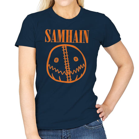 Smiley Sam - Womens T-Shirts RIPT Apparel Small / Navy