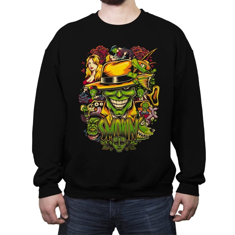 Smokin - Crew Neck Sweatshirt Crew Neck Sweatshirt RIPT Apparel Small / Black