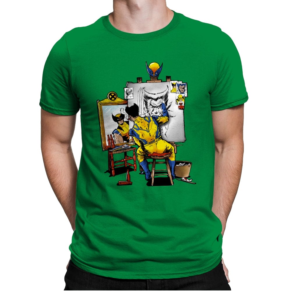 Snikt Portrait - Mens Premium T-Shirts RIPT Apparel Small / Kelly