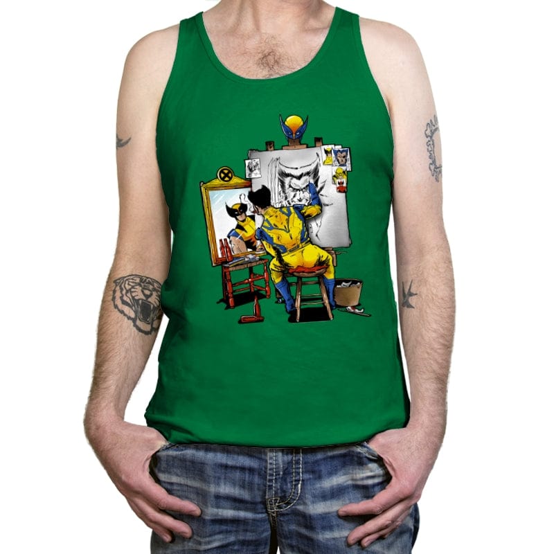 Snikt Portrait - Tanktop Tanktop RIPT Apparel X-Small / Kelly