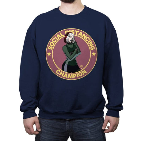 Social Distancing Champion Evolution - Crew Neck Sweatshirt Crew Neck Sweatshirt RIPT Apparel Small / Navy