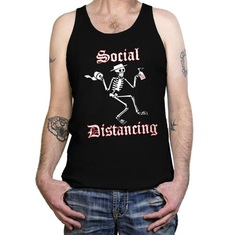 Social Distancing - Tanktop Tanktop RIPT Apparel X-Small / Black