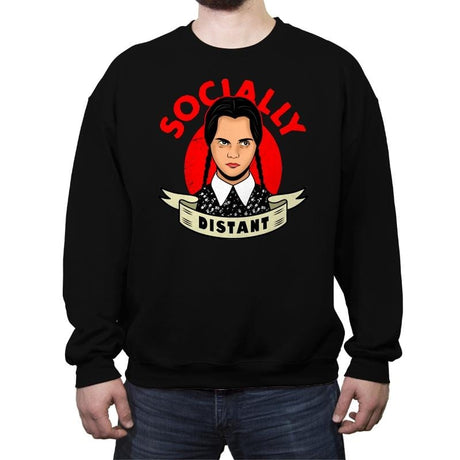 Socially Distant - Crew Neck Sweatshirt Crew Neck Sweatshirt RIPT Apparel Small / Black