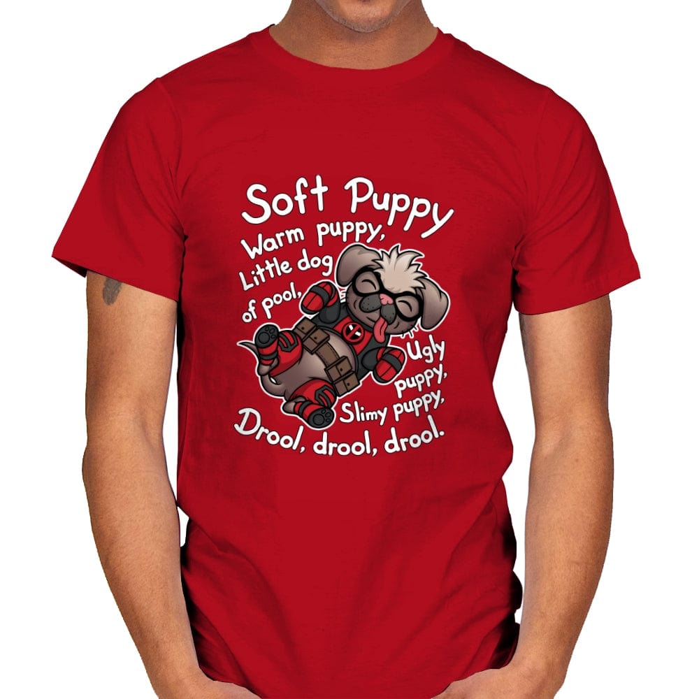 Soft Dogpool - Mens T-Shirts RIPT Apparel Small / Red