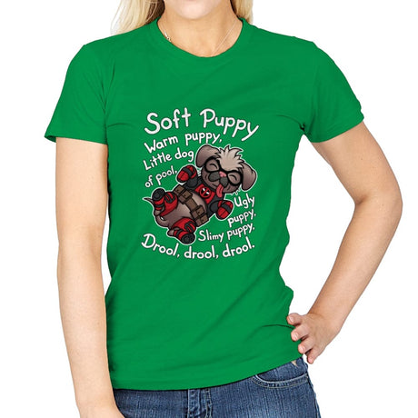 Soft Dogpool - Womens T-Shirts RIPT Apparel Small / Irish Green