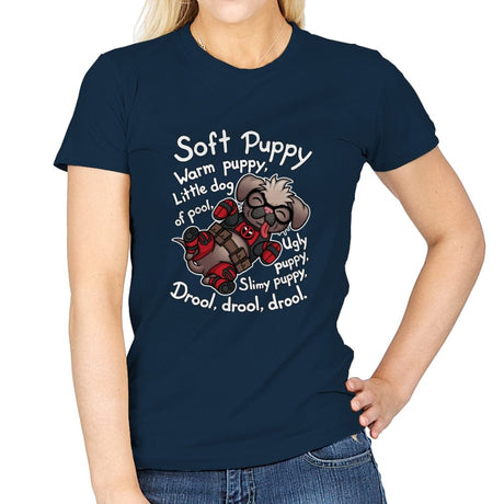 Soft Dogpool - Womens T-Shirts RIPT Apparel Small / Navy