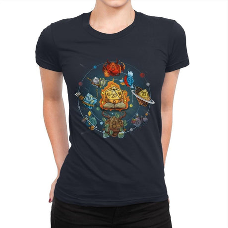 Solar Dice System - Womens Premium T-Shirts RIPT Apparel Small / Midnight Navy