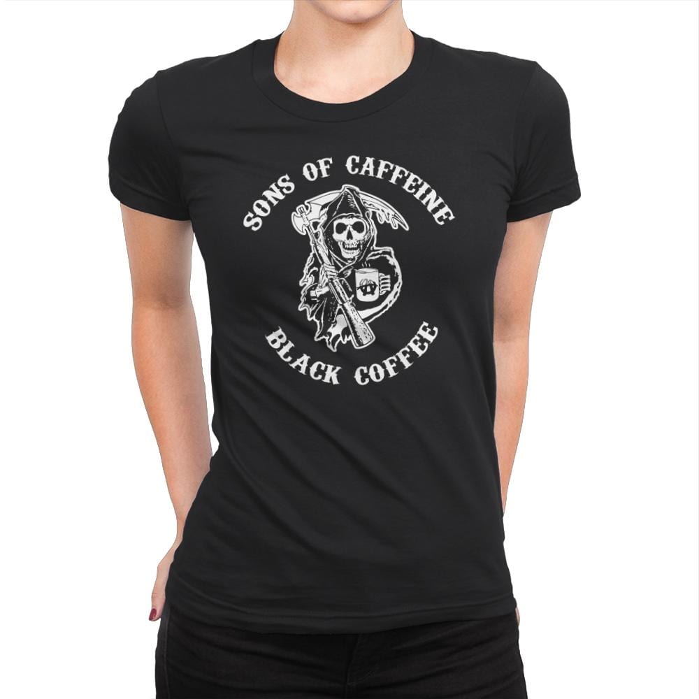 Sons of Caffeine - Womens Premium T-Shirts RIPT Apparel Small / Black